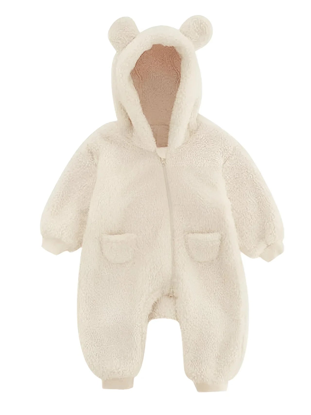 0-2Y Adorable Warm Baby's One-Piece Hooded Suit With Ears!