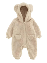 Thumbnail for 0-2Y Adorable Warm Baby's One-Piece Hooded Suit With Ears!