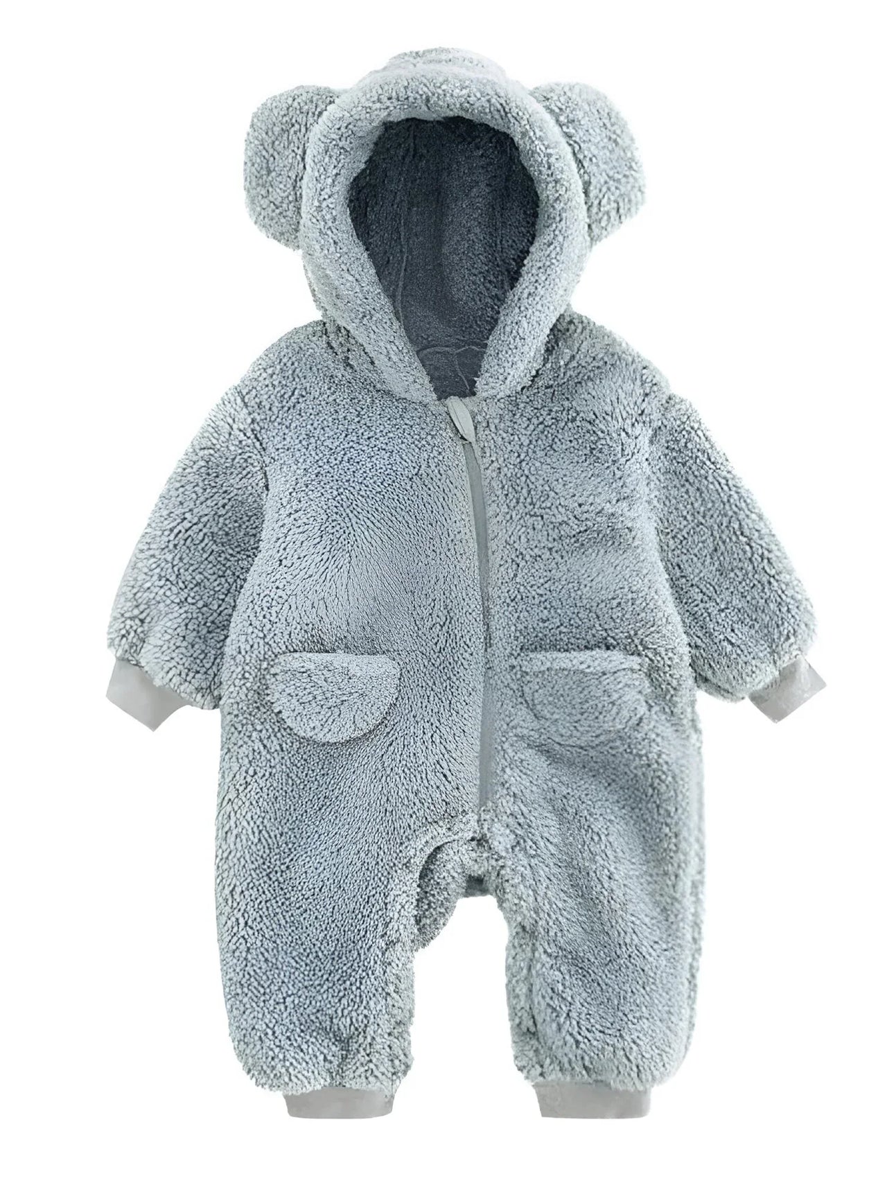 0-2Y Adorable Warm Baby's One-Piece Hooded Suit With Ears!