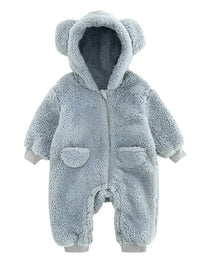 Thumbnail for 0-2Y Adorable Warm Baby's One-Piece Hooded Suit With Ears!