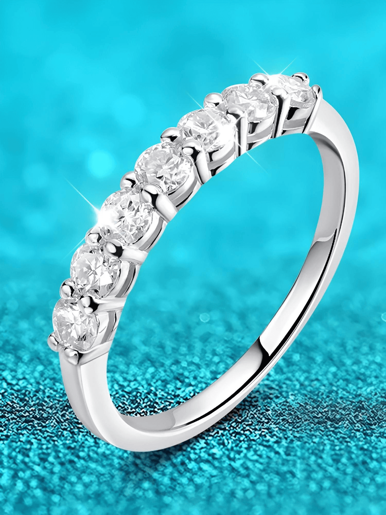 0.7CT Moissanite Stackable Rings S925 Silver Matching Wedding Diamonds Band White Gold Gift, Drestiny, Rings, Silver, Gold, United States, Canada, Australia, New Zealand, United Kingdom, FR, shopdrestiny.com