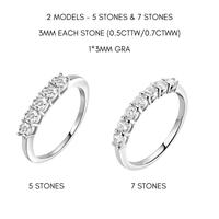 Thumbnail for 0.7CT Moissanite Stackable Rings S925 Silver Matching Wedding Diamonds Band White Gold Gift, Drestiny, Rings, Silver, Gold, United States, Canada, Australia, New Zealand, United Kingdom, FR, shopdrestiny.com