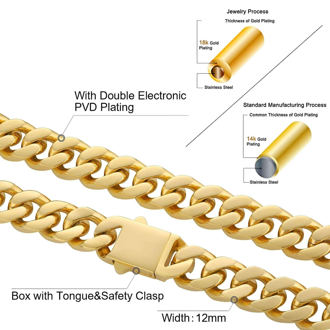 18k Gold Plated Chunky Necklace -, Necklaces , Drestiny , Australia, Canada, Gold, Necklaces, New Zealand, Silver, United Kingdom, United States , Drestiny , www.shopdrestiny.com