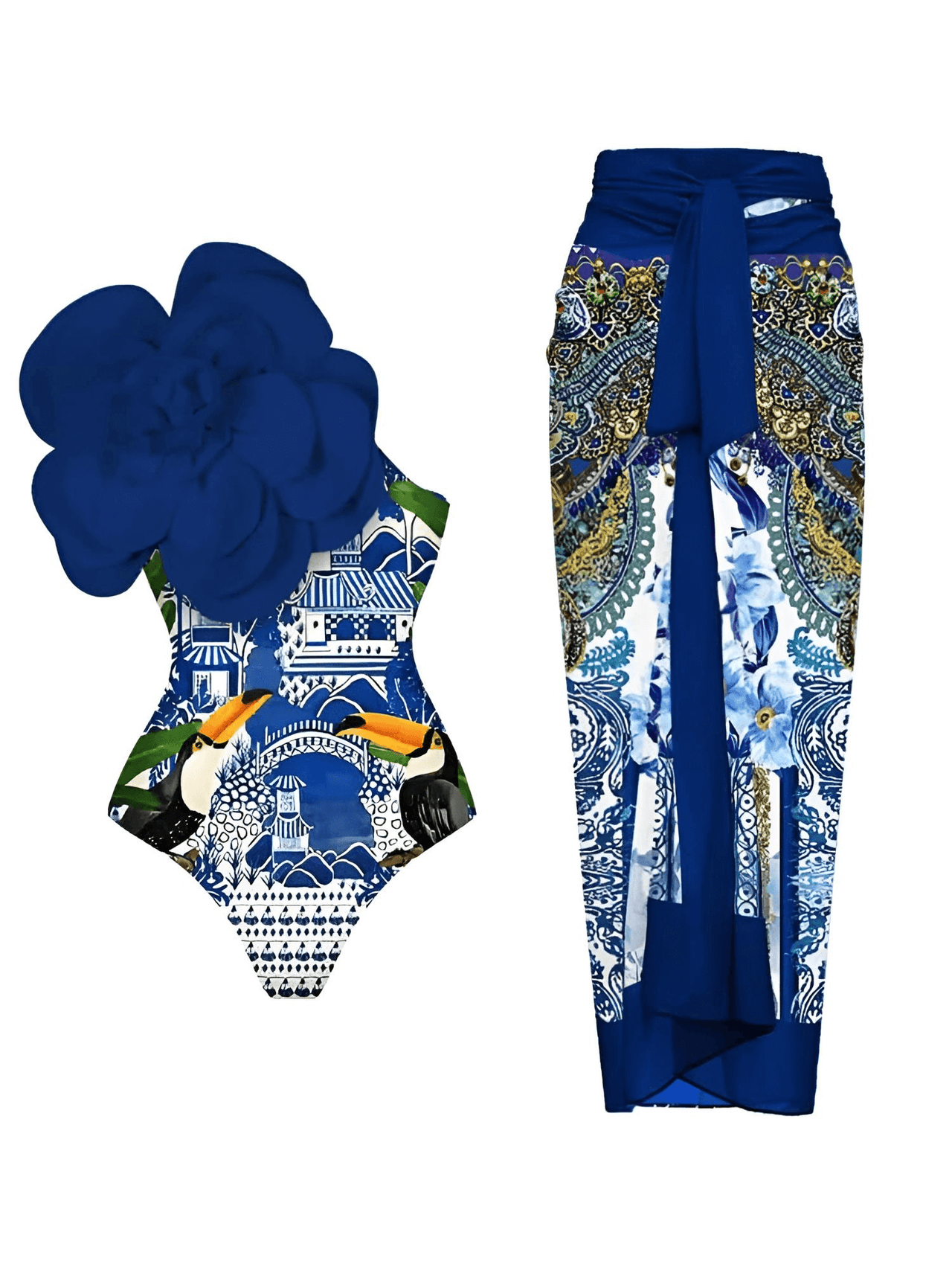 2025 New Flower One Piece Swimsuit Luxury Women's Swimwear -, One Piece Swimsuit , Drestiny , Australia, Black, Blue, Canada, Cover Ups, Dark Green, Dark Red, Deep Pink, Green, Green Yellow, L, M, New Zealand, One Piece Swimwear, One Shoulder, Orange, Pink, Red, S, Sets, Skirt Sets, Skirts, Teal, United Kingdom, United States, White, XL , Drestiny , www.shopdrestiny.com