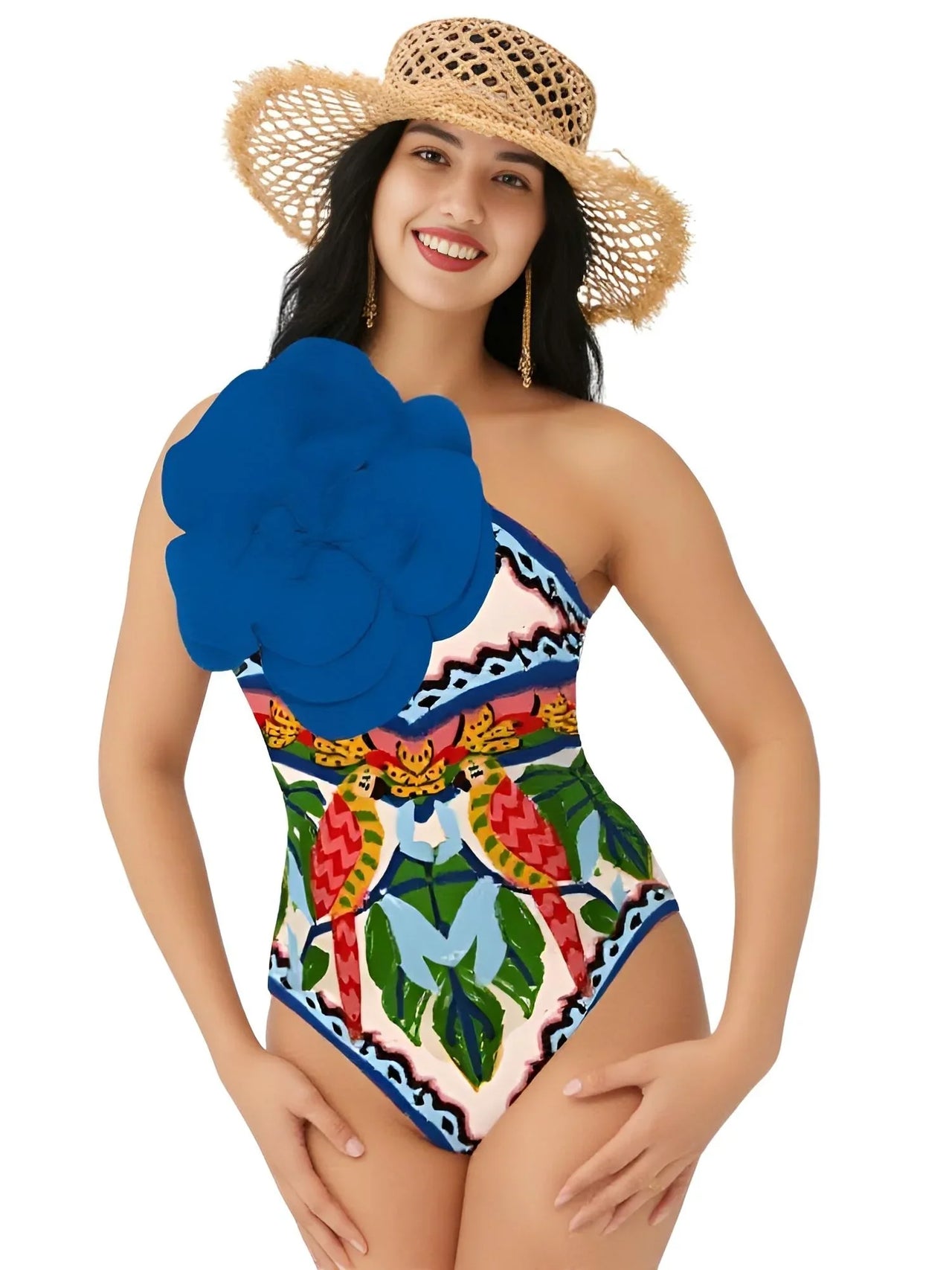 2025 New Flower One Piece Swimsuit Luxury Women's Swimwear -, One Piece Swimsuit , Drestiny , Australia, Black, Blue, Canada, Cover Ups, Dark Green, Dark Red, Deep Pink, Green, Green Yellow, L, M, New Zealand, One Piece Swimwear, One Shoulder, Orange, Pink, Red, S, Sets, Skirt Sets, Skirts, Teal, United Kingdom, United States, White, XL , Drestiny , www.shopdrestiny.com
