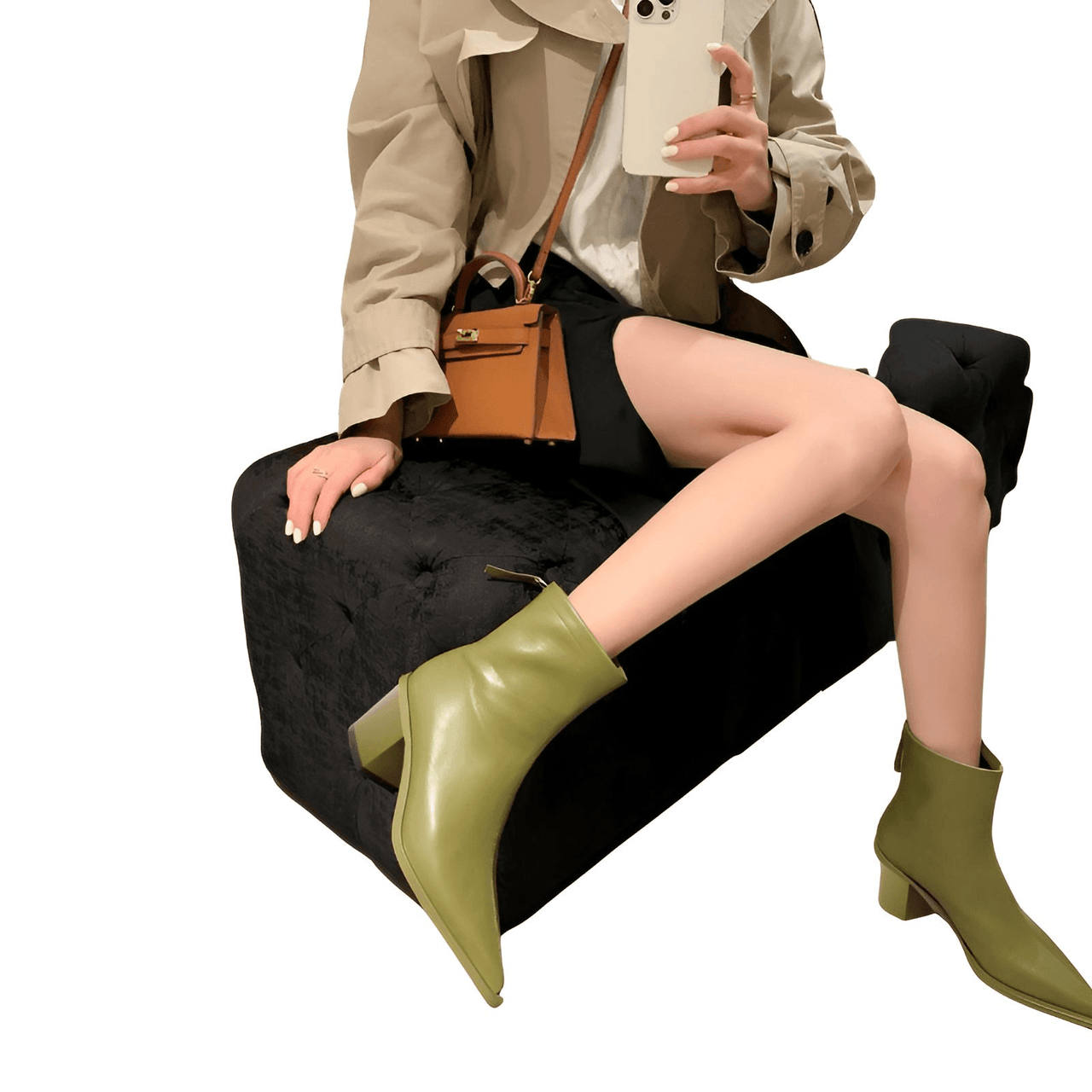 2025 Sexy Women's Ankle Boots Genuine Leather Autumn Winter Boots Zipper Chunky Heel Pointed Toe Black Shoes -, Ankle Boots , Drestiny , 10, 11, 12, 3, 4, 5, 6, 7, 8, 9, Ankle Boots, Australia, Black, Boots, Canada, FR, Green, Heels, New Zealand, United Kingdom, United States , Drestiny , www.shopdrestiny.com