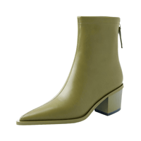 Thumbnail for 2025 Sexy Women's Ankle Boots Genuine Leather Autumn Winter Boots Zipper Chunky Heel Pointed Toe Black Shoes -, Ankle Boots , Drestiny , 10, 11, 12, 3, 4, 5, 6, 7, 8, 9, Ankle Boots, Australia, Black, Boots, Canada, FR, Green, Heels, New Zealand, United Kingdom, United States , Drestiny , www.shopdrestiny.com