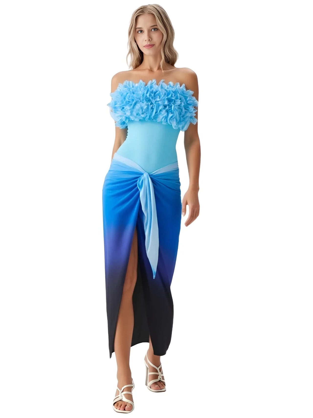 2Pcs Bathing Suit Sets -, Swimwear , Drestiny , Australia, Bikinis, Black, Blue, Cover Ups, Deep Pink, Fuchsia, Hot Pink, L, M, One Piece Swimwear, Pink, Red, S, Sets, Skirt Sets, Skirts, Strapless, United Kingdom, United States, White , Drestiny , www.shopdrestiny.com