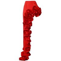 Thumbnail for Red ruffled skirt on a white background