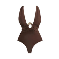 Thumbnail for 2Pcs Deep V Swimsuit Set With Long Skirt Women's Sexy Swimwear Sets Female Bikini Cut Out Biquini Beachwear, Drestiny, Sets, Skirts, Cover-Ups, One Piece Swimsuits, Bikinis, S, M, L, XL, One Shoulder, United States, Canada, USA, Australia, New Zealand, United Kingdom, UK, two piece sets, bikini cover ups, beach cover up sarong, bikini cover ups, bikini cover up skirts, sarong wrap cover up,  Dark Brown, White, Light Blue, Brown, Beige, Black, kaftan cover up uk, shopdrestiny.com