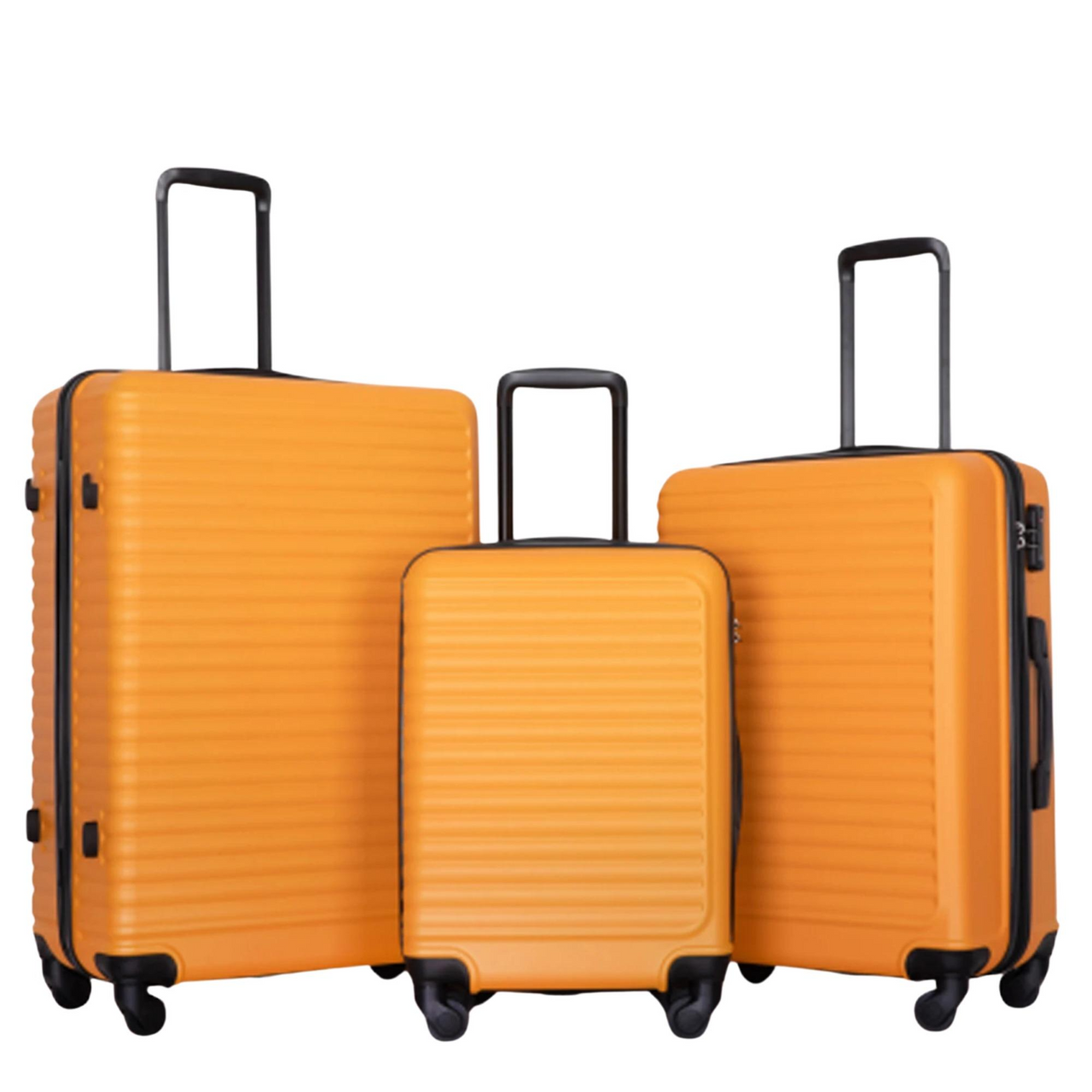 3 Piece Luggage Set Hard Shell Luggage Set with Spinner Wheel Carry On Luggage With TSA Lock Travel Suitcase set, Drestiny, 20" 24", 28", United States, Luggage, Sets, Suitcases, cheap hard shell luggage, best cheap hard shell luggage, budget hard shell luggage, hard shell luggage on sale, hard shell luggage under $100, Purple, Orange, Dark Purple, Black, Green, Blue, Pink, Light Blue, Gold, shopdrestiny.com