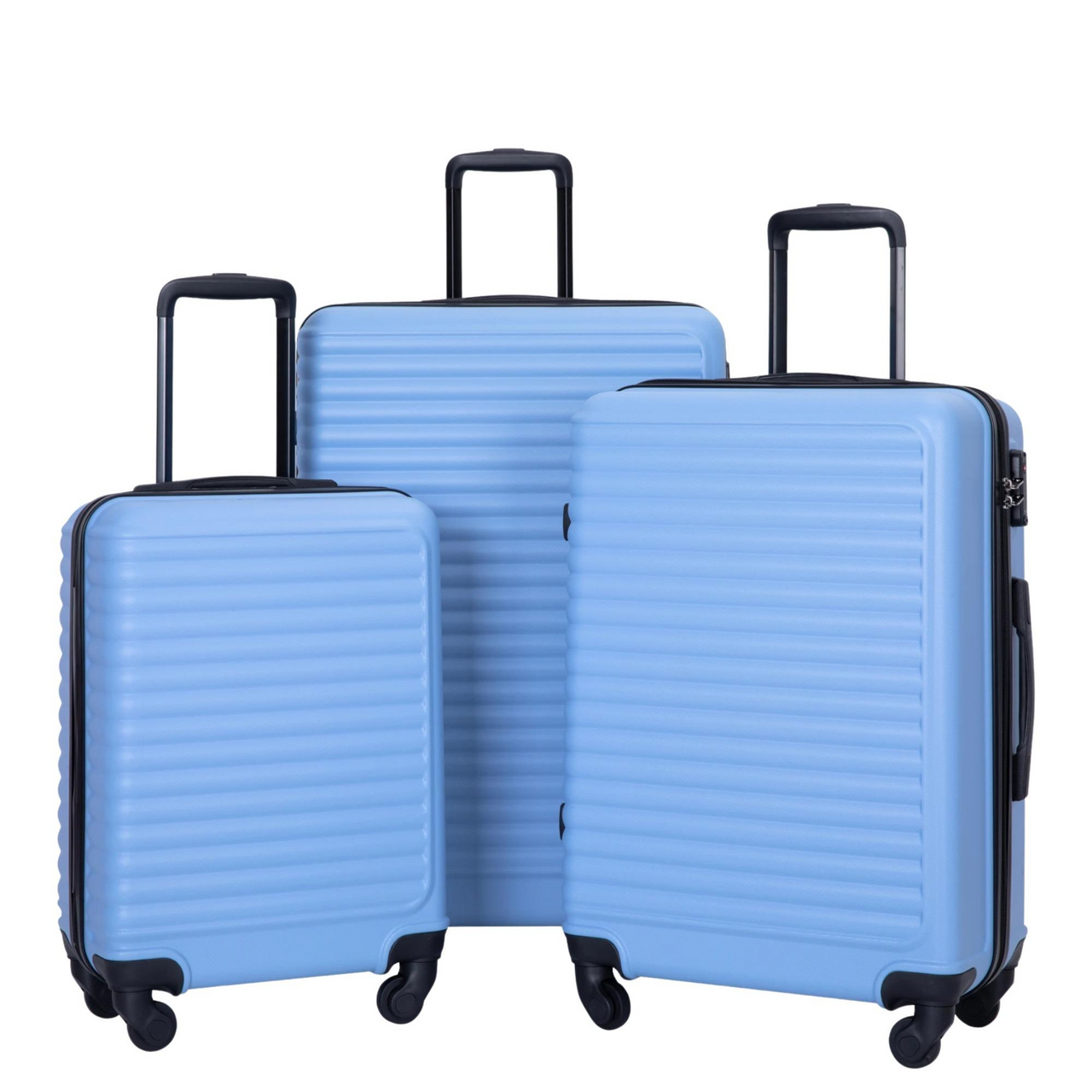 3 Piece Luggage Set Hard Shell Luggage Set with Spinner Wheel Carry On Luggage With TSA Lock Travel Suitcase set, Drestiny, 20" 24", 28", United States, Luggage, Sets, Suitcases, cheap hard shell luggage, best cheap hard shell luggage, budget hard shell luggage, hard shell luggage on sale, hard shell luggage under $100, Purple, Orange, Dark Purple, Black, Green, Blue, Pink, Light Blue, Gold, shopdrestiny.com