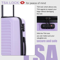 Thumbnail for 3 Piece Luggage Set Hard Shell Luggage Set with Spinner Wheel Carry On Luggage With TSA Lock Travel Suitcase set, Drestiny, 20