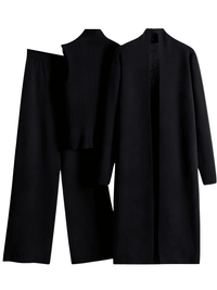 Thumbnail for 3 Piece Women's Cardigan Pants Set Fashion Knitted Pant Set Ladies Sweater Suit Vintage Fashion Ladies 3-Piece Set -, Outfit Sets , Drestiny , Apricot, Australia, Black, Blue, Brown, Cardigans, Casual Pants, Casual Shirts, Deep Pink, FR, Green, Ivory, Long Sleeves, New Zealand, Off White, Pant Sets, Pant Suits, Sets, Sleeveless, Sweaters, Turtlenecks, United Kingdom, United States , Drestiny , www.shopdrestiny.com