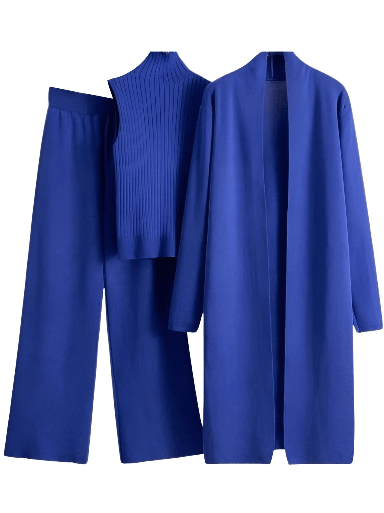 3 Piece Women's Cardigan Pants Set Fashion Knitted Pant Set Ladies Sweater Suit Vintage Fashion Ladies 3-Piece Set -, Outfit Sets , Drestiny , Apricot, Australia, Black, Blue, Brown, Cardigans, Casual Pants, Casual Shirts, Deep Pink, FR, Green, Ivory, Long Sleeves, New Zealand, Off White, Pant Sets, Pant Suits, Sets, Sleeveless, Sweaters, Turtlenecks, United Kingdom, United States , Drestiny , www.shopdrestiny.com