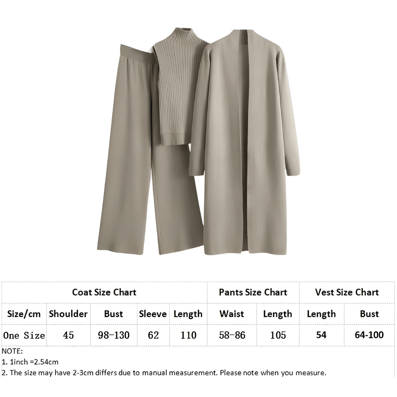 3 Piece Women's Cardigan Pants Set Fashion Knitted Pant Set Ladies Sweater Suit Vintage Fashion Ladies 3-Piece Set -, Outfit Sets , Drestiny , Apricot, Australia, Black, Blue, Brown, Cardigans, Casual Pants, Casual Shirts, Deep Pink, FR, Green, Ivory, Long Sleeves, New Zealand, Off White, Pant Sets, Pant Suits, Sets, Sleeveless, Sweaters, Turtlenecks, United Kingdom, United States , Drestiny , www.shopdrestiny.com