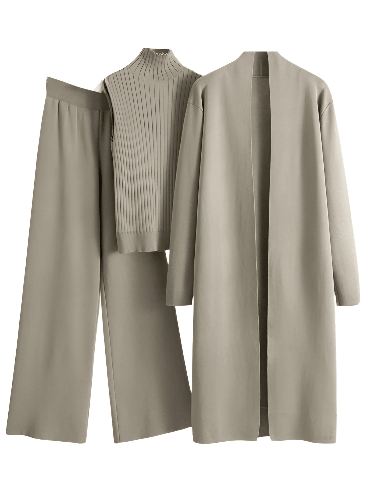 3 Piece Women's Cardigan Pants Set Fashion Knitted Pant Set Ladies Sweater Suit Vintage Fashion Ladies 3-Piece Set -, Outfit Sets , Drestiny , Apricot, Australia, Black, Blue, Brown, Cardigans, Casual Pants, Casual Shirts, Deep Pink, FR, Green, Ivory, Long Sleeves, New Zealand, Off White, Pant Sets, Pant Suits, Sets, Sleeveless, Sweaters, Turtlenecks, United Kingdom, United States , Drestiny , www.shopdrestiny.com