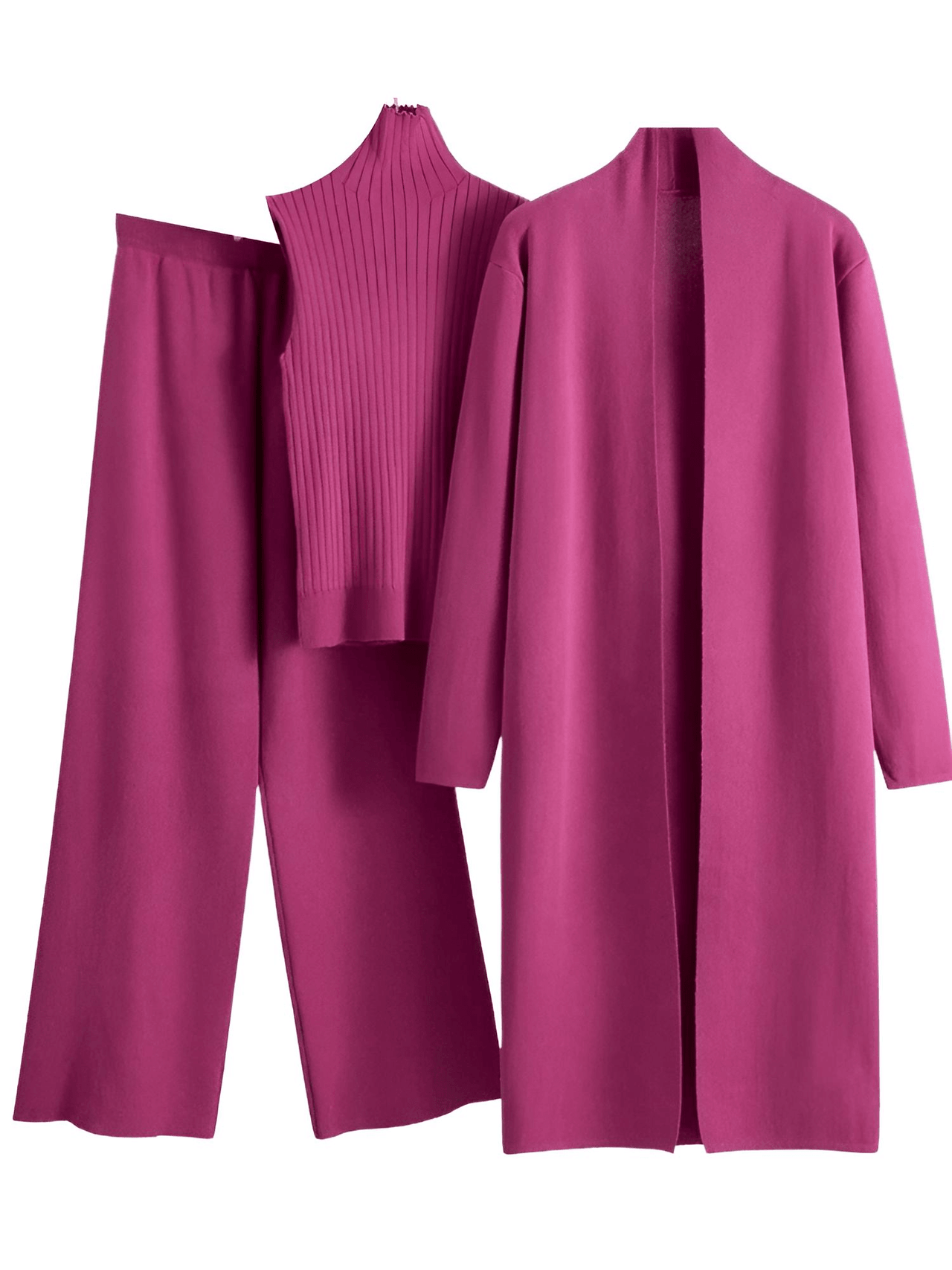 3 Piece Women's Cardigan Pants Set Fashion Knitted Pant Set Ladies Sweater Suit Vintage Fashion Ladies 3-Piece Set -, Outfit Sets , Drestiny , Apricot, Australia, Black, Blue, Brown, Cardigans, Casual Pants, Casual Shirts, Deep Pink, FR, Green, Ivory, Long Sleeves, New Zealand, Off White, Pant Sets, Pant Suits, Sets, Sleeveless, Sweaters, Turtlenecks, United Kingdom, United States , Drestiny , www.shopdrestiny.com