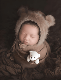 Thumbnail for 3pcs/Set Newborn Photography Wraps + Faux Fur Hat + Bear Doll -, Baby & Toddler Outfits , Drestiny , Australia, Blue, Boys, Brown, Canada, Girls, Green, Hats, Khaki, Lavender, New Zealand, Pink, Purple, Sets, United Kingdom, United States, White, Wraps, Yellow , Drestiny , www.shopdrestiny.com