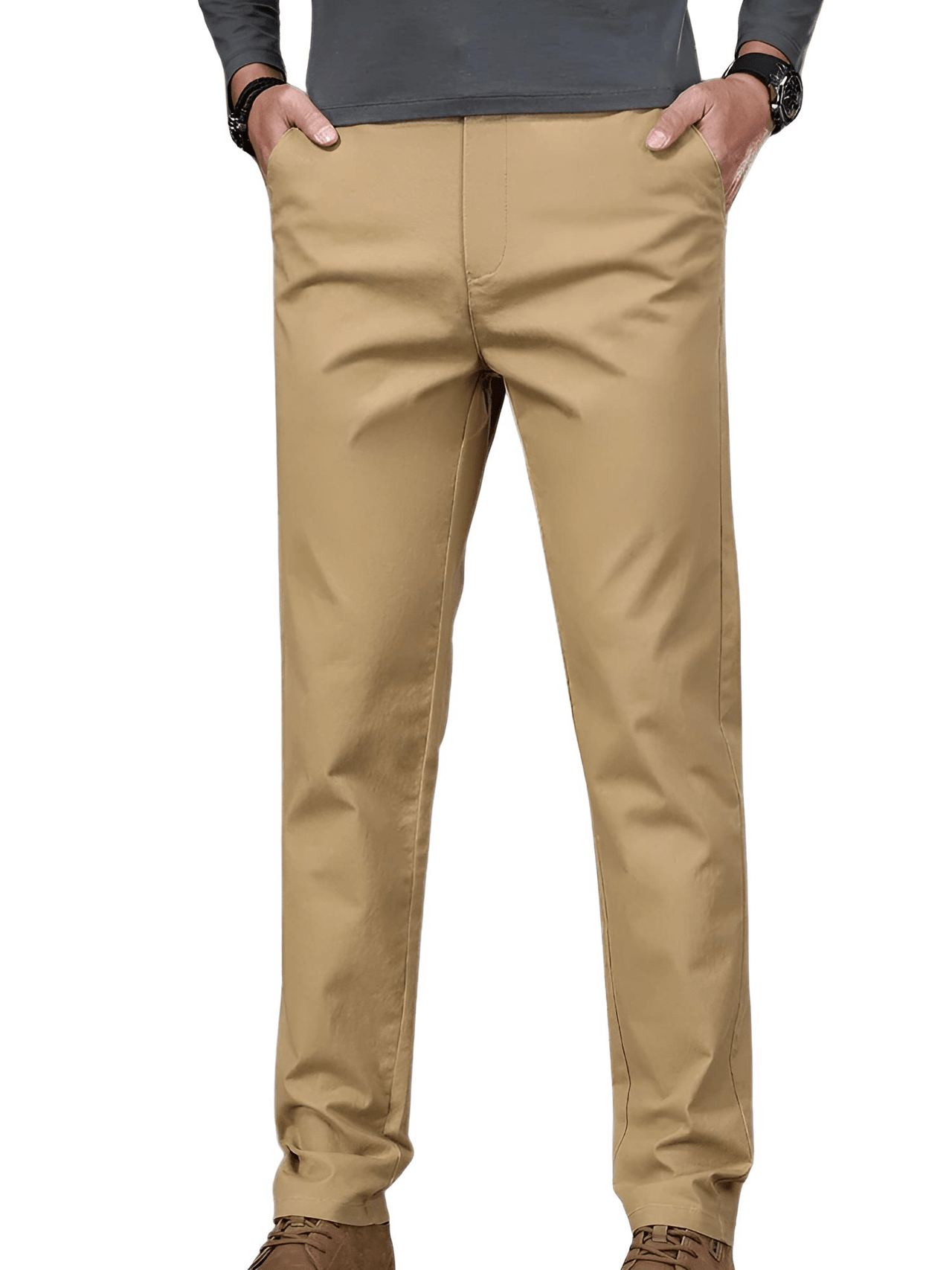 97% Cotton Men's Casual Pants Autumn Fashion Comfortable Elastic Slim Straight Business Trousers, Drestiny, Casual Pants, Dress Pants Men's, Trousers, United States, Australia, New Zealand, United Kingdom, 28, 29, 30, 31, 32, 33, 34, 36, 38, Coffee Brown, Black, Blue, Dark Grey, Khaki, Army Green, Light Khaki, Light Grey Pants, Shopdrestiny.com