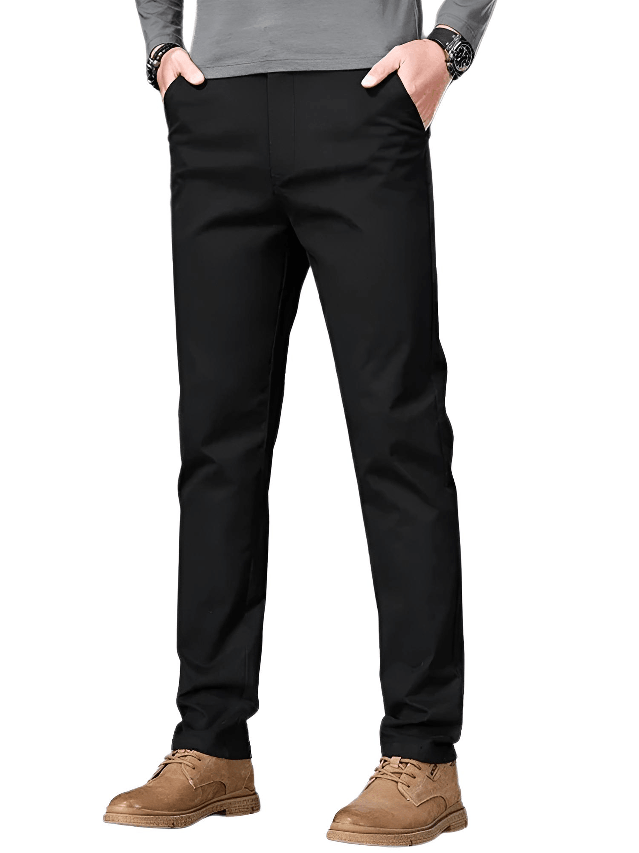 97% Cotton Men's Casual Pants Autumn Fashion Comfortable Elastic Slim Straight Business Trousers, Drestiny, Casual Pants, Dress Pants Men's, Trousers, United States, Australia, New Zealand, United Kingdom, 28, 29, 30, 31, 32, 33, 34, 36, 38, Coffee Brown, Black, Blue, Dark Grey, Khaki, Army Green, Light Khaki, Light Grey Pants, Shopdrestiny.com