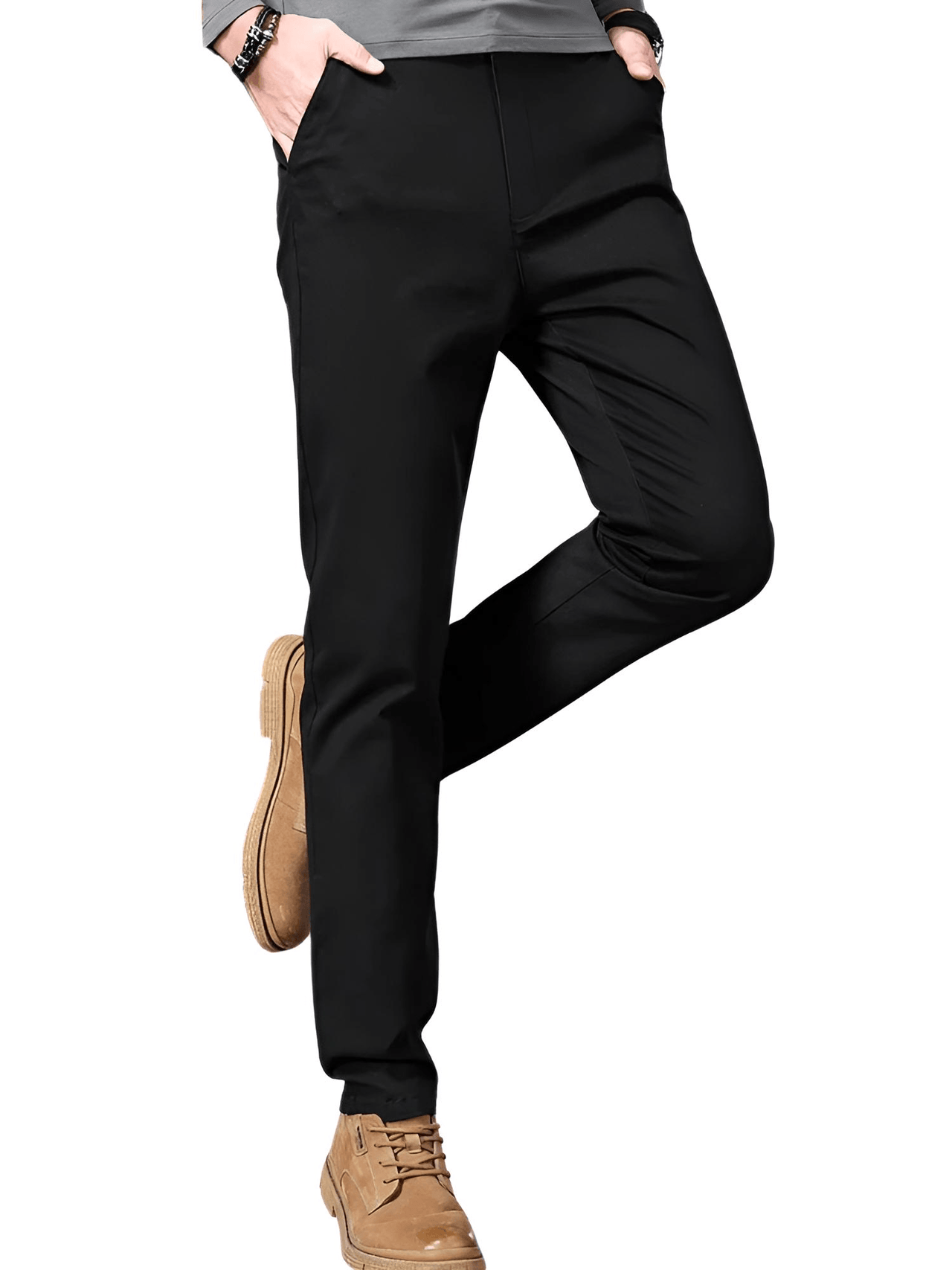 97% Cotton Men's Casual Pants Autumn Fashion Comfortable Elastic Slim Straight Business Trousers, Drestiny, Casual Pants, Dress Pants Men's, Trousers, United States, Australia, New Zealand, United Kingdom, 28, 29, 30, 31, 32, 33, 34, 36, 38, Coffee Brown, Black, Blue, Dark Grey, Khaki, Army Green, Light Khaki, Light Grey Pants, Shopdrestiny.com