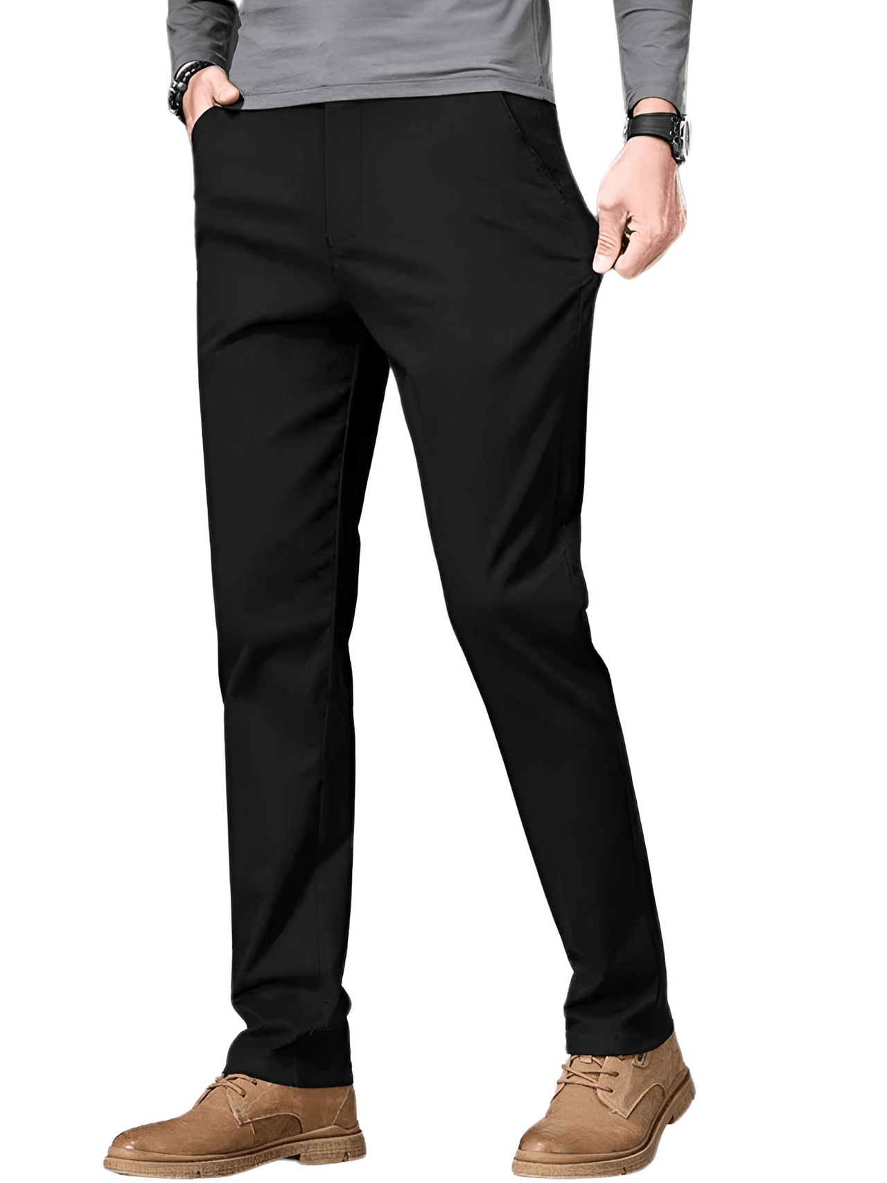 97% Cotton Men's Casual Pants Autumn Fashion Comfortable Elastic Slim Straight Business Trousers, Drestiny, Casual Pants, Dress Pants Men's, Trousers, United States, Australia, New Zealand, United Kingdom, 28, 29, 30, 31, 32, 33, 34, 36, 38, Coffee Brown, Black, Blue, Dark Grey, Khaki, Army Green, Light Khaki, Light Grey Pants, Shopdrestiny.com