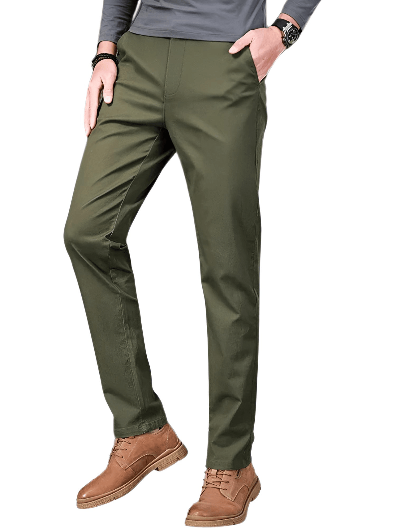 97% Cotton Men's Casual Pants Autumn Fashion Comfortable Elastic Slim Straight Business Trousers, Drestiny, Casual Pants, Dress Pants Men's, Trousers, United States, Australia, New Zealand, United Kingdom, 28, 29, 30, 31, 32, 33, 34, 36, 38, Coffee Brown, Black, Blue, Dark Grey, Khaki, Army Green, Light Khaki, Light Grey Pants, Shopdrestiny.com