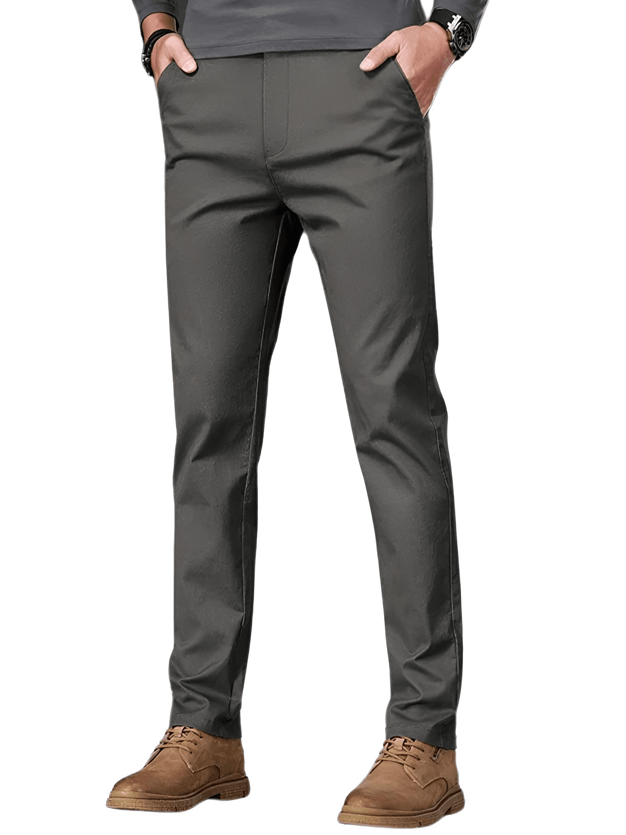 97% Cotton Men's Casual Pants Autumn Fashion Comfortable Elastic Slim Straight Business Trousers, Drestiny, Casual Pants, Dress Pants Men's, Trousers, United States, Australia, New Zealand, United Kingdom, 28, 29, 30, 31, 32, 33, 34, 36, 38, Coffee Brown, Black, Blue, Dark Grey, Khaki, Army Green, Light Khaki, Light Grey Pants, Shopdrestiny.com