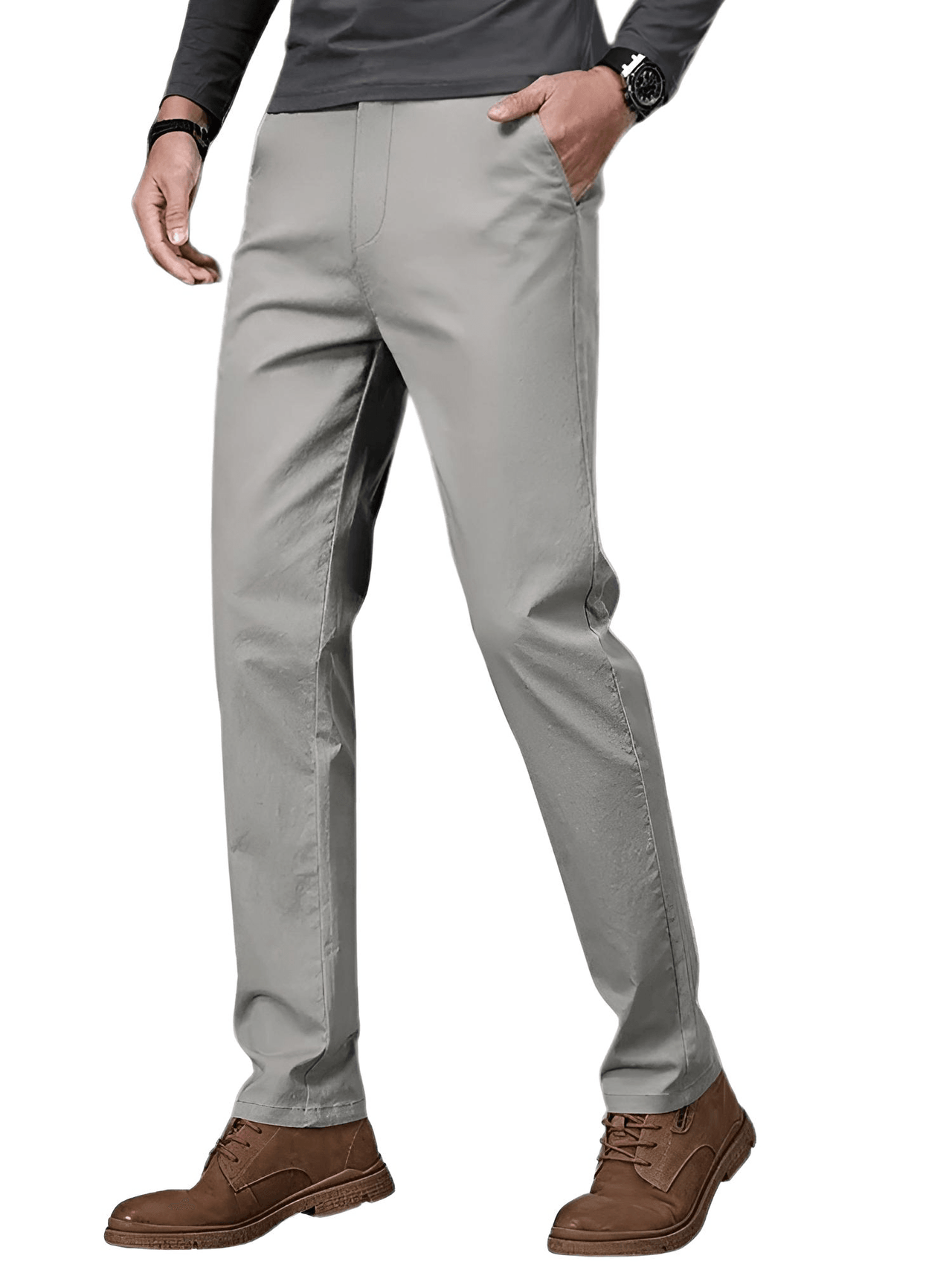 97% Cotton Men's Casual Pants Autumn Fashion Comfortable Elastic Slim Straight Business Trousers, Drestiny, Casual Pants, Dress Pants Men's, Trousers, United States, Australia, New Zealand, United Kingdom, 28, 29, 30, 31, 32, 33, 34, 36, 38, Coffee Brown, Black, Blue, Dark Grey, Khaki, Army Green, Light Khaki, Light Grey Pants, Shopdrestiny.com