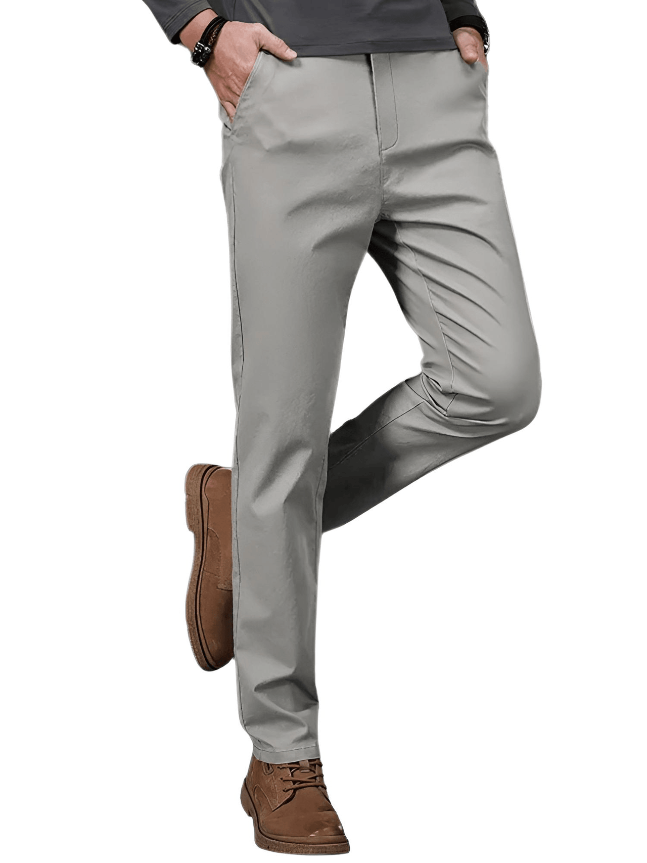 97% Cotton Men's Casual Pants Autumn Fashion Comfortable Elastic Slim Straight Business Trousers, Drestiny, Casual Pants, Dress Pants Men's, Trousers, United States, Australia, New Zealand, United Kingdom, 28, 29, 30, 31, 32, 33, 34, 36, 38, Coffee Brown, Black, Blue, Dark Grey, Khaki, Army Green, Light Khaki, Light Grey Pants, Shopdrestiny.com