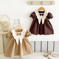 Thumbnail for Autumn Baby Girls Dress Casual Bow Clothes Spring Cotton Girls Princess Dress Big Turn Down Collar Dress Girls Clothes -, Dress , Drestiny , 12M, 24M, 2T, 3T, 4T, 6M, Australia, Black, Brown, Canada, Dresses, Girls, Khaki, Long Sleeves, New Zealand, Short Sleeves, TD, United Kingdom, United States , Drestiny , www.shopdrestiny.com
