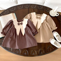 Thumbnail for Autumn Baby Girls Dress Casual Bow Clothes Spring Cotton Girls Princess Dress Big Turn Down Collar Dress Girls Clothes -, Dress , Drestiny , 12M, 24M, 2T, 3T, 4T, 6M, Australia, Black, Brown, Canada, Dresses, Girls, Khaki, Long Sleeves, New Zealand, Short Sleeves, TD, United Kingdom, United States , Drestiny , www.shopdrestiny.com