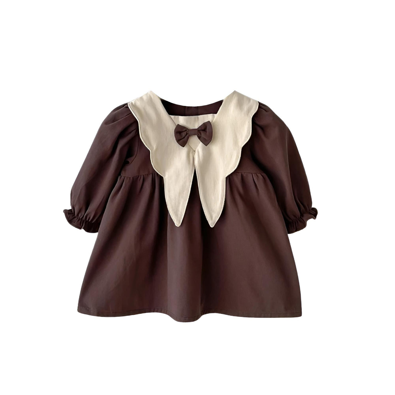 Autumn Baby Girls Dress Casual Bow Clothes Spring Cotton Girls Princess Dress Big Turn Down Collar Dress Girls Clothes -, Dress , Drestiny , 12M, 24M, 2T, 3T, 4T, 6M, Australia, Black, Brown, Canada, Dresses, Girls, Khaki, Long Sleeves, New Zealand, Short Sleeves, TD, United Kingdom, United States , Drestiny , www.shopdrestiny.com