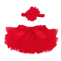 Thumbnail for Red tutu skirt and headband set on a white background
