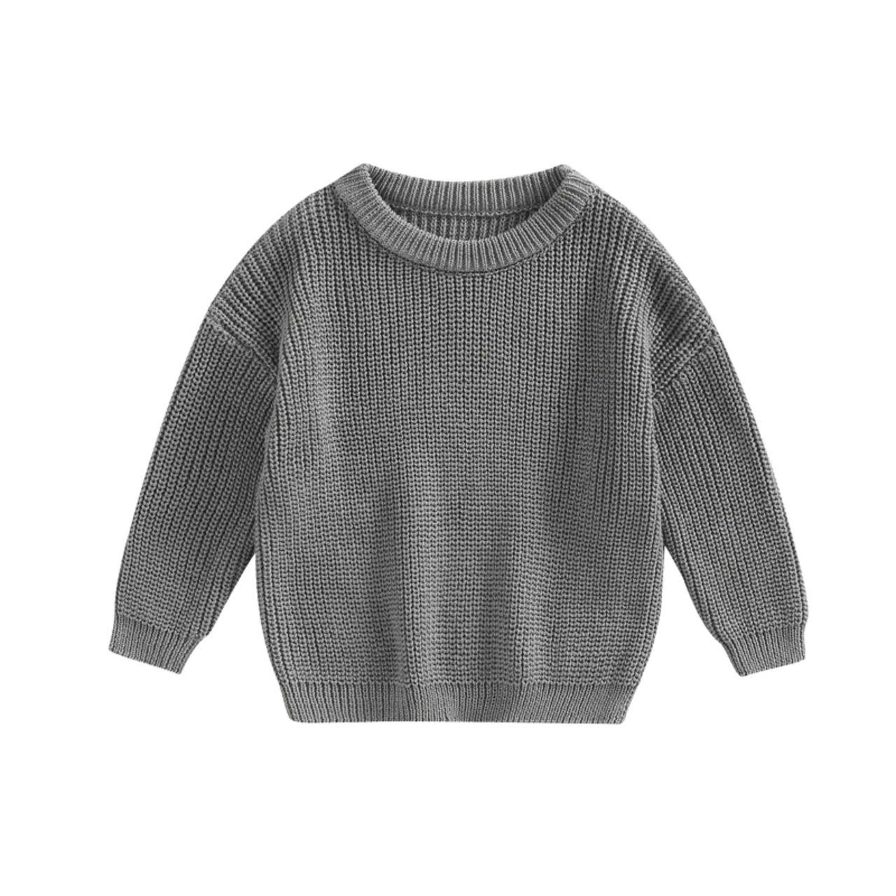 Gray knitted sweater on a white background