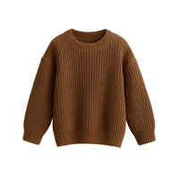Thumbnail for Brown knitted sweater on a white background