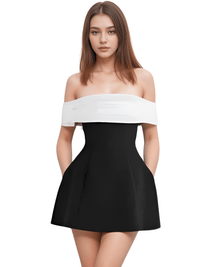 Thumbnail for Back Big Bow Black and White Dress Fashion Off Shoulder High Waist Sleeveless Backless Mini Dresses Autumn New Party Dresses, Drestiny, Mini Dresses, Off Shoulder, Sleeveless, Black and White casual Dresses, Black and white trendy dresses, Black and white mini dresses, black and white short dresses, Backless dresses, S, M, L, United States, Canada, Australia, New Zealand, United Kingdom, Black, White, 4, 6, 8, 10, shopdrestiny.com