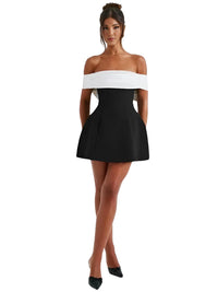 Thumbnail for Back Big Bow Black and White Dress Fashion Off Shoulder High Waist Sleeveless Backless Mini Dresses Autumn New Party Dresses, Drestiny, Mini Dresses, Off Shoulder, Sleeveless, Black and White casual Dresses, Black and white trendy dresses, Black and white mini dresses, black and white short dresses, Backless dresses, S, M, L, United States, Canada, Australia, New Zealand, United Kingdom, Black, White, 4, 6, 8, 10, shopdrestiny.com