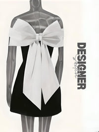 Thumbnail for Back Big Bow Black and White Dress Fashion Off Shoulder High Waist Sleeveless Backless Mini Dresses Autumn New Party Dresses, Drestiny, Mini Dresses, Off Shoulder, Sleeveless, Black and White casual Dresses, Black and white trendy dresses, Black and white mini dresses, black and white short dresses, Backless dresses, S, M, L, United States, Canada, Australia, New Zealand, United Kingdom, Black, White, 4, 6, 8, 10, shopdrestiny.com