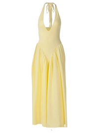 Thumbnail for Yellow halter neck dress on a white background