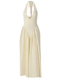 Thumbnail for Beige halter neck dress on a white background