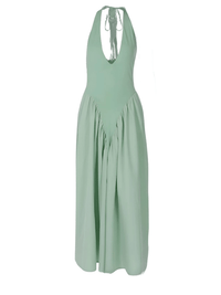 Thumbnail for Green halter neck dress on a white background