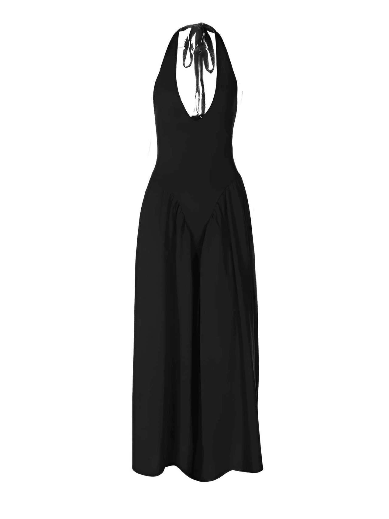 Backless Deep-V Long Dress Summer Women's Sexy Party Dress Halter Spliced New Fashion Slim Sleeveless Long Dress, dresses, midi dresses, Drestiny, Sleeveless, S, M, L, XL, United States, USA, Canada, Australia, New Zealand, United Kingdom, UK, backless midi dress, deep v neck long dress, backless semiformal dress, long black backless dress, plunge back midi dress, White, Black, Red, Yellow, Blue, Pink, Claret, Light Blue, Dark Blue, Apricot, Purple, Green, dark red, shopdrestiny.com