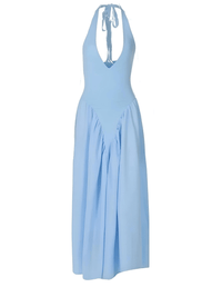 Thumbnail for Backless Deep-V Long Dress Summer Women's Sexy Party Dress Halter Spliced New Fashion Slim Sleeveless Long Dress, dresses, midi dresses, Drestiny, Sleeveless, S, M, L, XL, United States, USA, Canada, Australia, New Zealand, United Kingdom, UK, backless midi dress, deep v neck long dress, backless semiformal dress, long light blue backless dress, plunge back midi dress, White, Black, Red, Yellow, Blue, Pink, Claret, Light Blue, Dark Blue, Apricot, Purple, Green, dark red, shopdrestiny.com