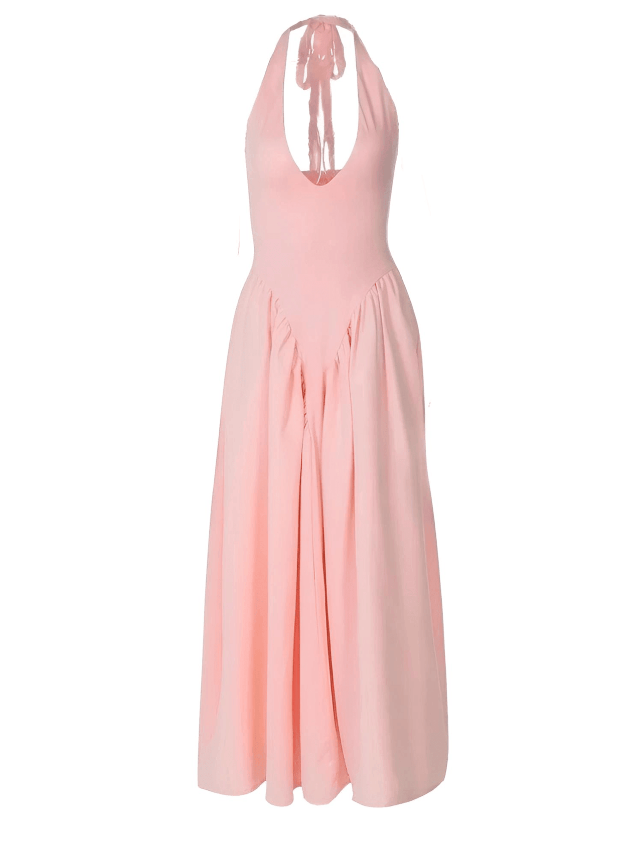 Backless Deep-V Long Dress Summer Women's Sexy Party Dress Halter Spliced New Fashion Slim Sleeveless Long Dress, dresses, midi dresses, Drestiny, Sleeveless, S, M, L, XL, United States, USA, Canada, Australia, New Zealand, United Kingdom, UK, backless midi dress, deep v neck long dress, backless semiformal dress, long pink backless dress, plunge back midi dress, White, Black, Red, Yellow, Blue, Pink, Claret, Light Blue, Dark Blue, Apricot, Purple, Green, dark red, shopdrestiny.com