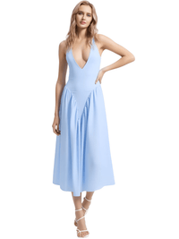 Thumbnail for Backless Deep-V Long Dress Summer Women's Sexy Party Dress Halter Spliced New Fashion Slim Sleeveless Long Dress, dresses, midi dresses, Drestiny, Sleeveless, S, M, L, XL, United States, USA, Canada, Australia, New Zealand, United Kingdom, UK, backless midi dress, deep v neck long dress, backless semiformal dress, long light blue backless dress, plunge back midi dress, White, Black, Red, Yellow, Blue, Pink, Claret, Light Blue, Dark Blue, Apricot, Purple, Green, dark red, shopdrestiny.com