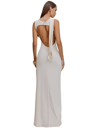 Thumbnail for Backless Maxi Tank Dress Women's Summer Ruched Sexy Thigh High Split Bodycon Elegant Long Dress Fashion, Drestiny, Maxi Dresses, Sleeveless, S, M, L, 4, 6, 8, 10, United States, USA, Canada, Australia, New Zealand, United Kingdom, UK, White, Black, Light Blue, Backless maxi dress, tank maxi dress backless, long backless dress, summer backless maxi dress , casual backless maxi dress, elegant backless maxi dress, shopdrestiny.com