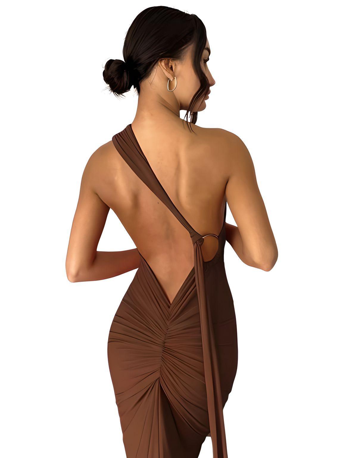 One Shoulder Backless Sexy Maxi Dress - Get Multiple Looks! -, Maxi Dress , Drestiny , Australia, Black, Blue, Canada, Dark Red, FR, Green, Hot Pink, L, M, Maxi Dresses, Mini Dresses, New Zealand, One Shoulder, Orange, Pink, Red, S, Sky Blue, Sleeveless, United Kingdom, United States, White, Wine Red , Drestiny ,  Brown, Purple, Blue, www.shopdrestiny.com