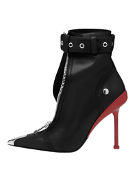 Thumbnail for Belt Buckle Front Zipper High Fashion Short Boots Women's -, Shoes , Drestiny , Australia, Black, Boots, FR, Heels, High Heels, New Zealand, Red, Stilettos, United Kingdom, United States , Drestiny , www.shopdrestiny.com